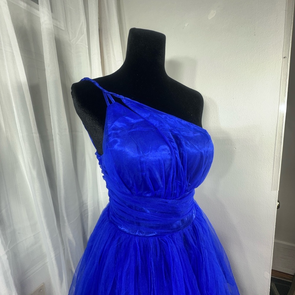 Blue One-Shoulder  Prom Dress - Picture 6 of 11